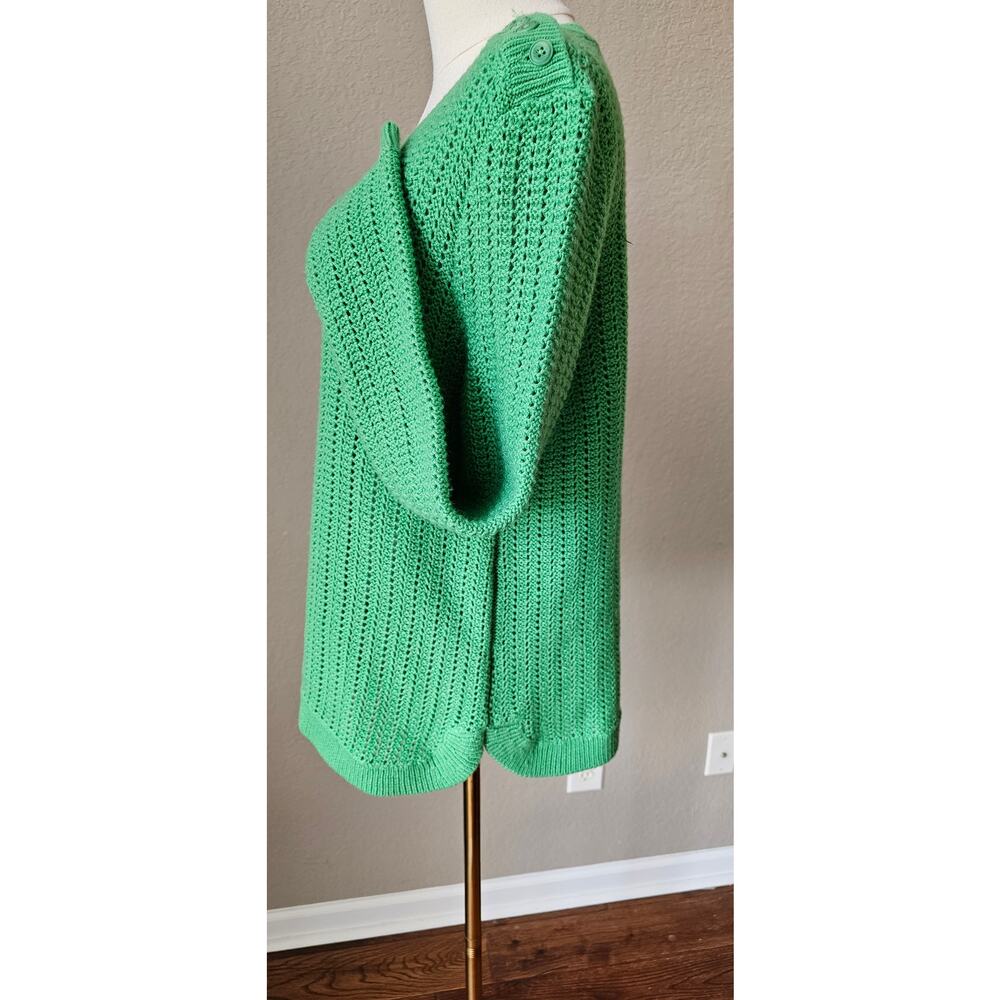 Talbots Button Shoulder Open Knit Soft Lambswool … - image 3